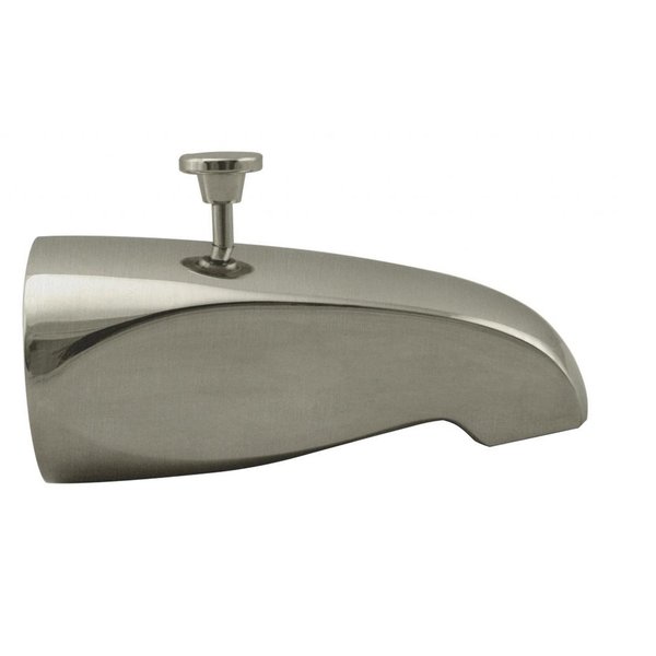 Westbrass Rear Diverter 5-1/2" Tub Spout in Satin Nickel D3112-07